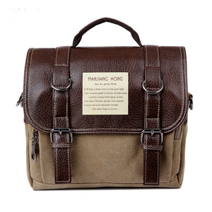 Men Retro Casual Canvas Messenger Crossbody Bag Multifunctional Backpack