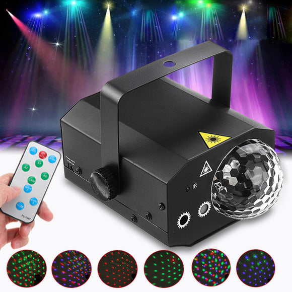 10W 16 in 1 Sound Active Stage Lighting LED Crystal Ball Light Laser Beam RGB Projector DJ Party KTV