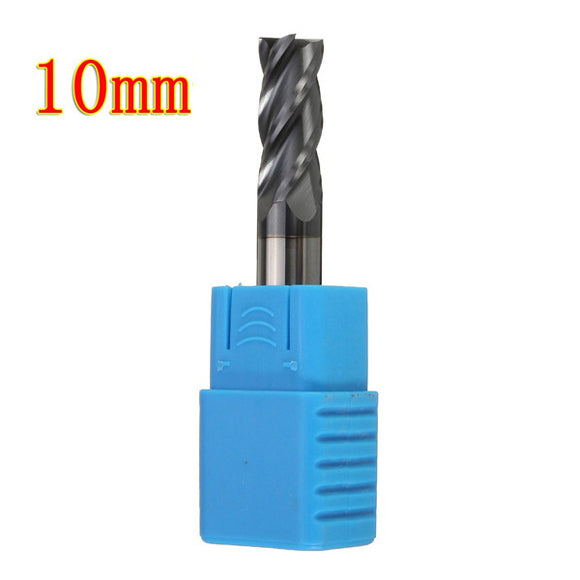 10mm Diameter 4 Flute Tungsten Carbide End Mill 75mm Length Flat Bottom End Mill