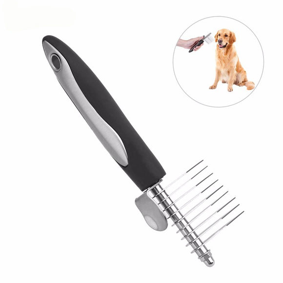 Anti-slip Handle Pet Grooming Brush Durable Pet Dematting Comb Practical Pet Steel Rake Brush