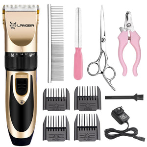 Electric Pet Dog Hair Clipper Grooming Trimmer Kits Cordless Low Noise Quiet