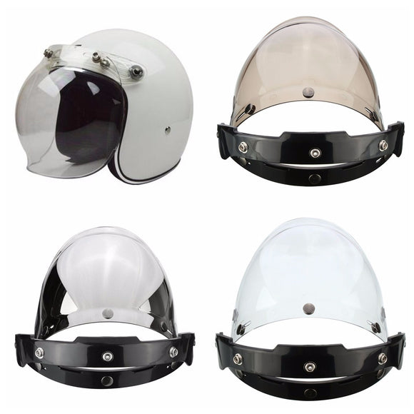bubble face shield for motorcycle helmet 3-Snap Button Bubble Visor Flip Up Wind Face Shield Lens for Motorcycl – Electronic Pro