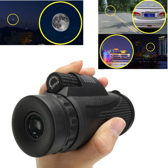 40X60 HD Lens Monocular Telescope Outdoor Camping Hiking Day Night Vision Zoom Optical with Bag