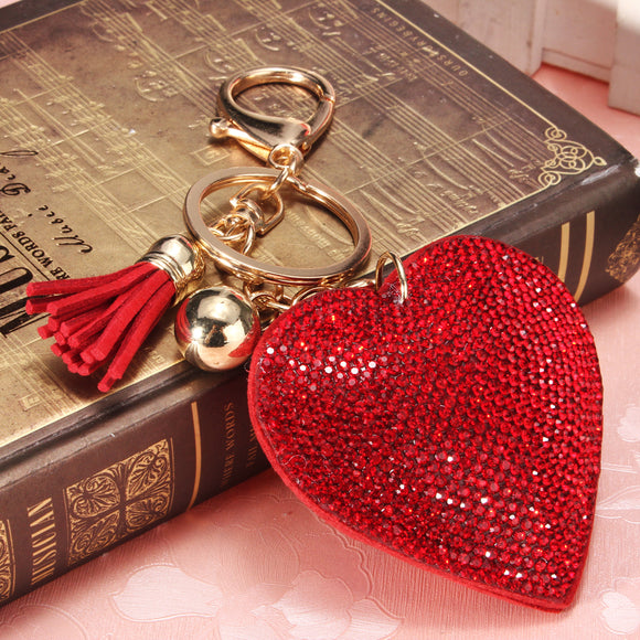 Heart Pendant Charm Crystal Car Key Ring Chain Handbags Pendant