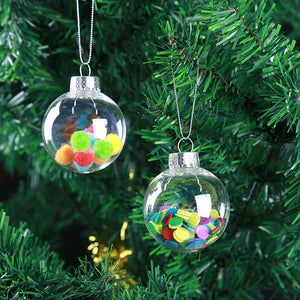 Christmas 2017 Clear DIY Baubles Shatterproof Seamless Plastic Ball Home Tree Decor Gifts