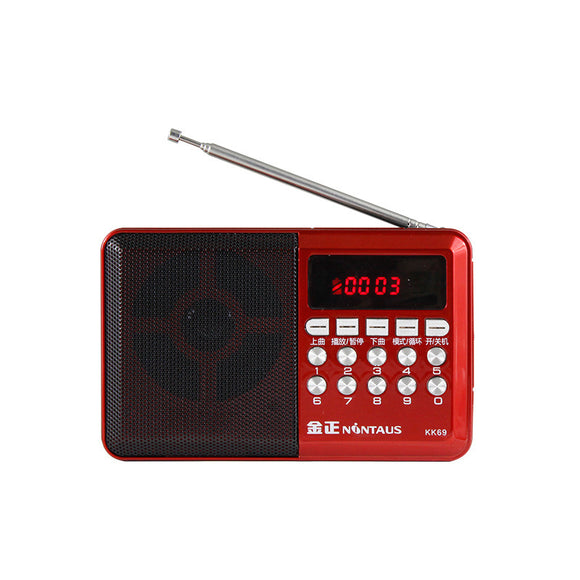 NONTAUS KK69 Mini Portable FM Radio TF Card Speaker MP3