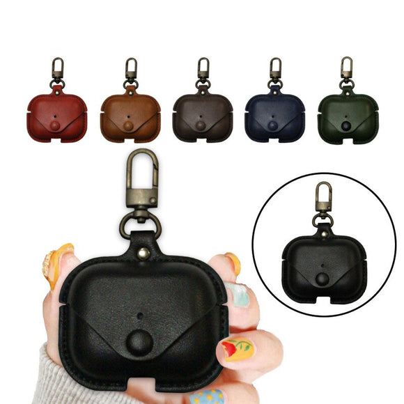 Bakeey Luxury Fashionable Leather Shockproof Dust-Proof Earphone Storage Case with Keychain  for Apple Airpods 3 Airpods Pro