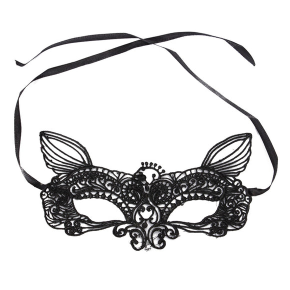 Black White Sexy Lace Eye Cat Face Mask Masquerade Party