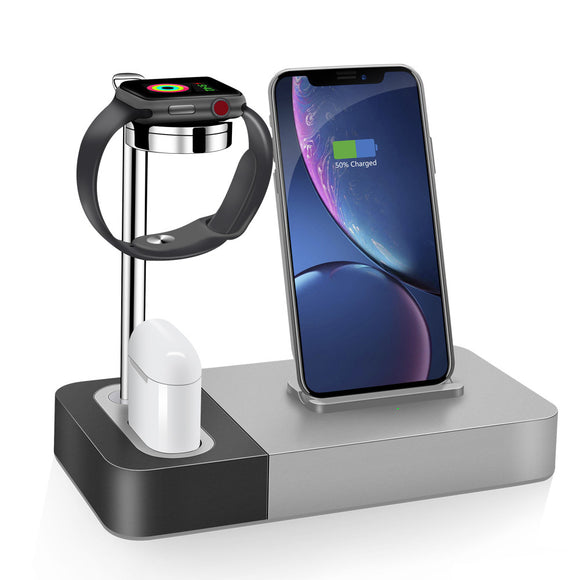 Bakeey 3 In 1 10W Qi Wireless Charger Phone Charger Watch Charger Desktop Phone Holder For Qi-enabled Smart Phone For iPhone 11 Pro Apple Watch Series Apple AirPods