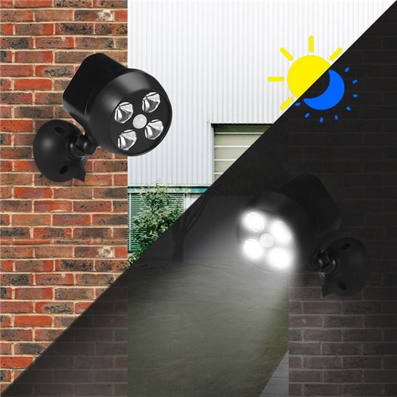 6W Waterproof Solar Powered PIR Motion Sensor Light Outdoor Security Wall Spotlight