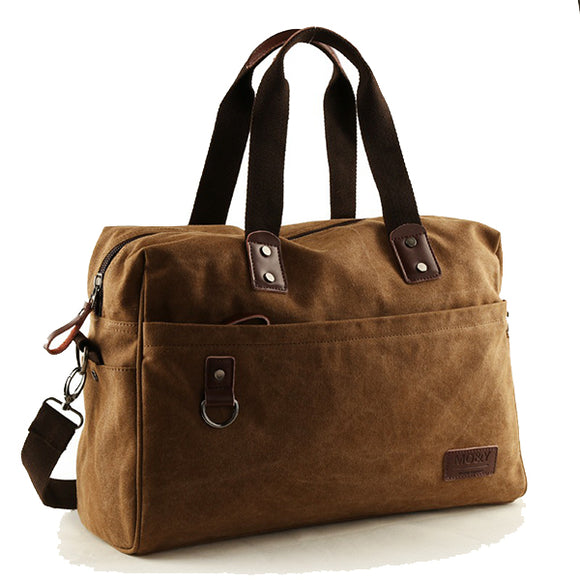 14 Inches Laptop Bag Men Canvas Outdoor Travel Shoulder Bag Crossbody Bag Large Capacity Handbag