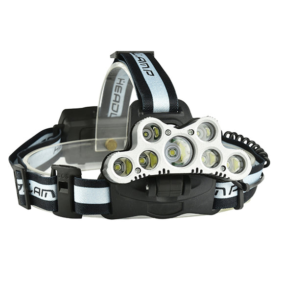 XANES 2501-A 7LED 2200 Lumens Bicycling Headlamp 6 Switch Modes With SOS Help Whistle Bike Light