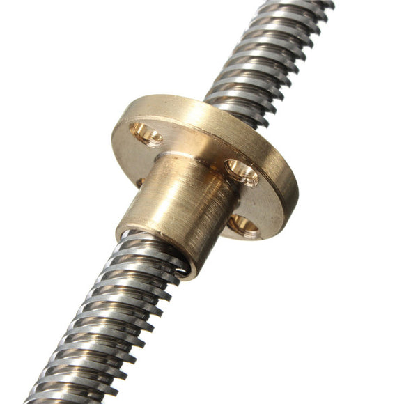 Drillpro 400mm T8 Lead Screw 8mm Thread Lead Screw 2mm Pitch with Copper Nut