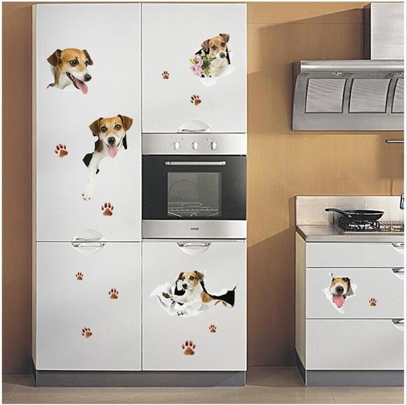 Miico 3D Creative PVC Wall Stickers Home Decor Mural Art Removable Dog Decor Sticker