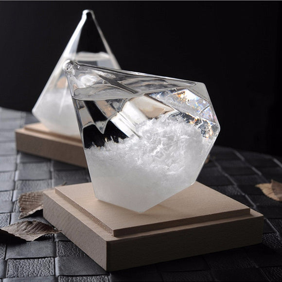 Weather Forecast Storm Glass Crystal Diamond Shape Bottle Home Decor Ornament