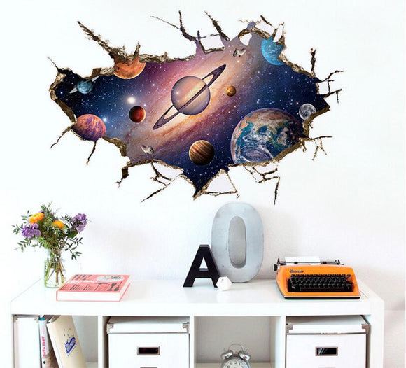 Miico 3D Creative PVC Wall Stickers Home Decor Mural Art Removable Starry Sky World Decor Sticker