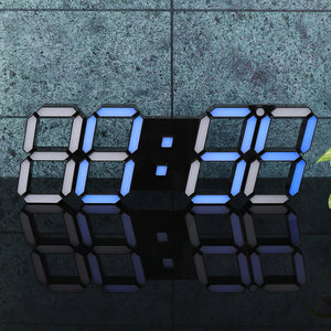 39132.2cm 3D Digital LED Wall Clock Alarm Watch Temperature Modern USB Remote Control