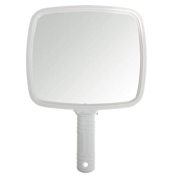 White Professional Square Makeup Mirror Handheld Salon Barber Hairdressers Tool