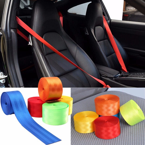 380cmX4.8cm Retractable 3 Bolt Point Front Car Seat Belt Safety Strap