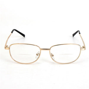 Metal Frame Rimmed Comfortable Bifocal Presbyopic Fatigue Relieve Reading Glasses Strength 1.0 1.5 2.0 2.5 3.0