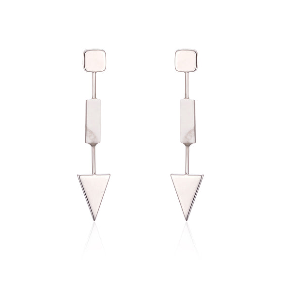 Earrings for Women Luxury Platinum Plated Simple Geometric Pendant Ear Stud Best Gift