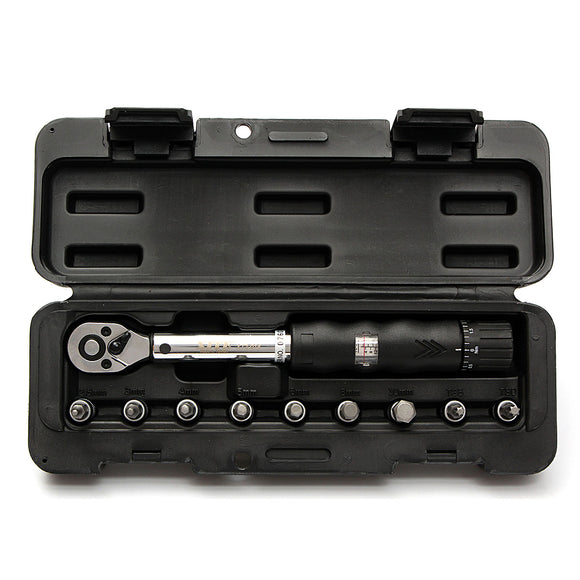 1/4inch Drive 2-14NM Bike Car Drive Torque Wrench Key Tool Socket Set Kit