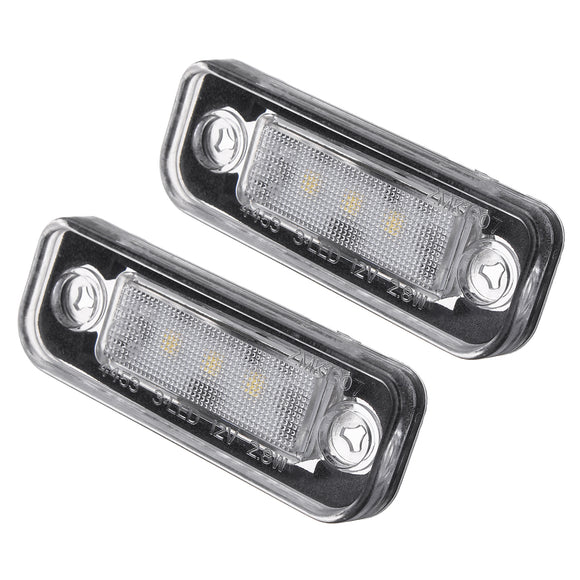 2Pcs 3-SMD LED 7000K License Plate Lights Lamps For Benz C E-Class CLS SLK W211 S211