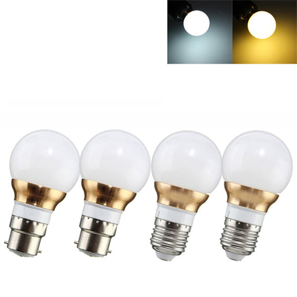 Dimmable E27 B22 3W 6 SMD 5730 270LM Pure White Warm White LED Globe Light Bulbs AC220V