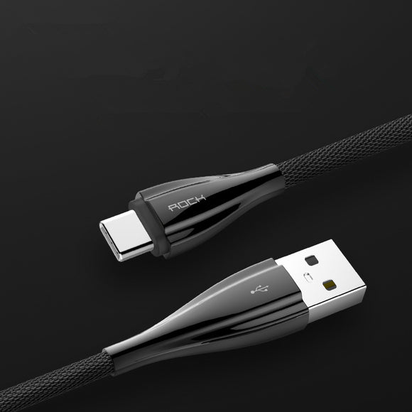 ROCK 2A Reversible Braided 1m Charging Data USB Type C Cable