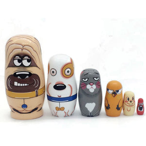 6 Pcs Wooden Russian Nesting Doll Handmade Matryoshka Hand Painted Kids Toy