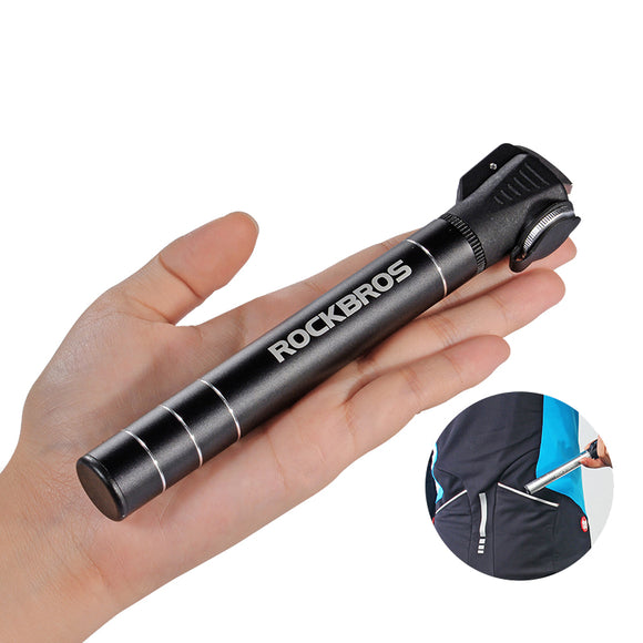 ROCKBROS 100Psi  Mini Aluminum Alloy Cycling Bicycle MTB Mountain Bike Pump Portable Bicycle Pump