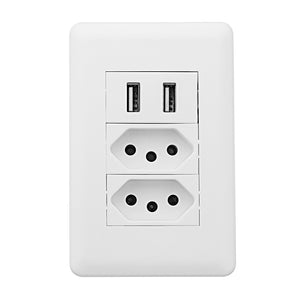 RNAI 15A 125V Dual USB Port Wall Charger Adapter Brazil Plug Socket Power Outlet PMC