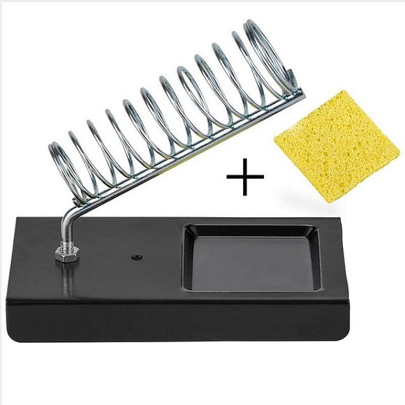 JCD Electric Soldering Iron Stand Holder Metal Pads Generic High Temperature Support Station Solder with Sponge