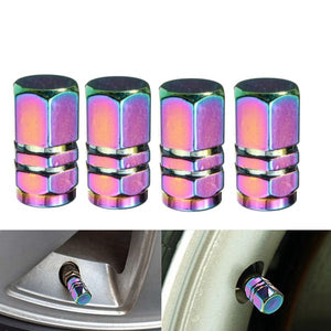 4pcs Hexagon Aluminum Tire Valve Cover Tyre Cap For Car Motorcycle Bike