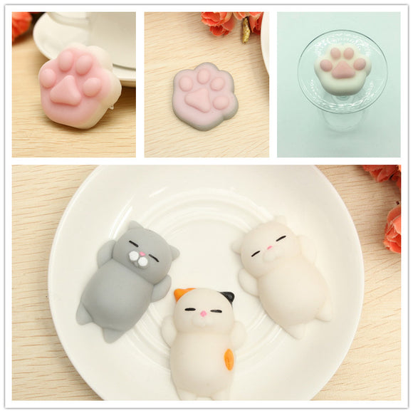 6PCS Cat Paw Claw Squishy Squeeze Cute Healing Toy Kawaii Collection Stress Reliever Gift Decor
