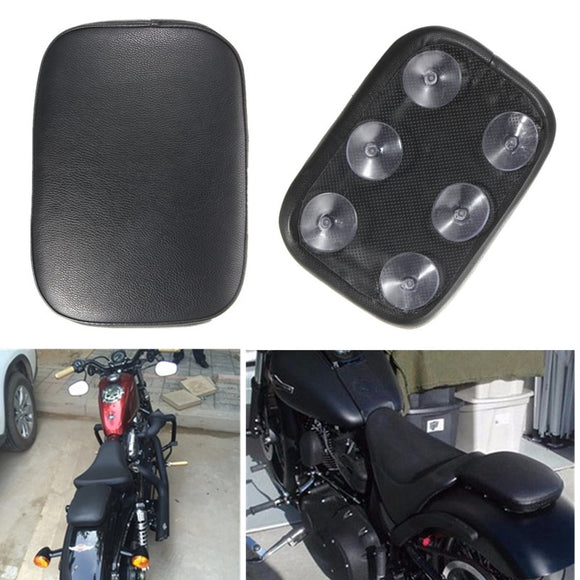 Pillion Pad Seat 6 Suction Cup Black For Harley Dyna Sportster Softail Touring