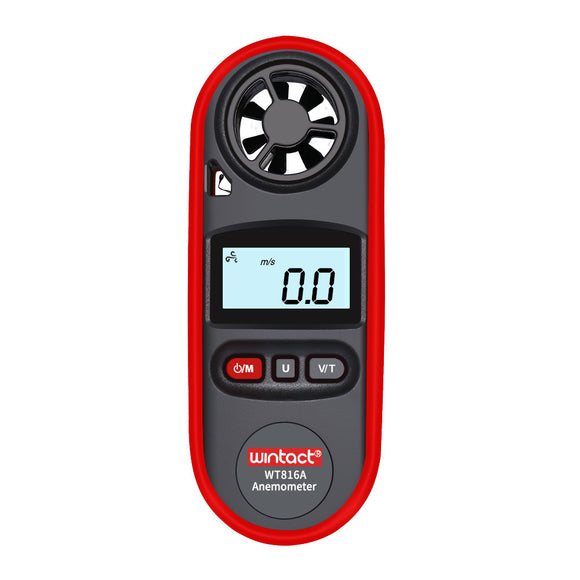 WT816A Wind Speed Meter IP67 Waterproof with Backlight Display Temperature Measurement Six Units of Air Velocity M/s Km/h ft/min Knots mph bft