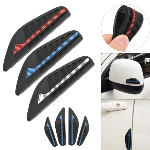 4Pcs Car Rear View Mirror Side Bumper Anti-Rub Door Edge Silicone Strips Sticker