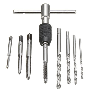 Drillpro T Handle Screw Tap Wrench with M3-M6 Taps and Drills