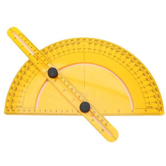 30 60 90 Semicircle Protractor Plastic Disc Protractor Angle Ruler Equipped with a Screw Cap to Fix the Angle