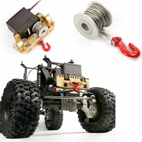 Upgrade Aluminum 25T Servo Winch Kits for 1/10 RC Crawler Car Accessory Parts