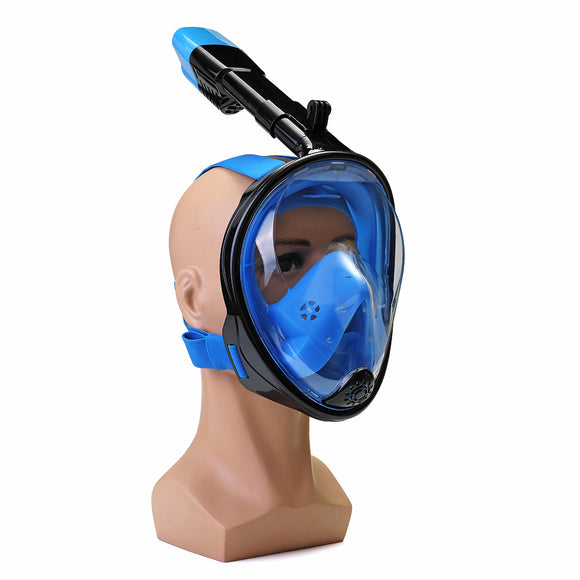 180 Viewing Area Full Dry Snorkeling Mask Fog Resistant Adjustment Diving Mask with a Camera Base