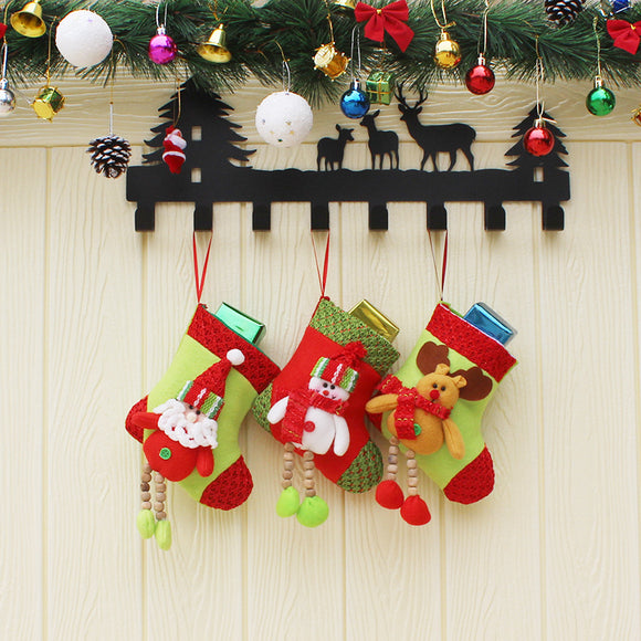 Christmas Candy Bag Stocking Santa Claus Sock Gift Bag Bauble Christmas Tree Ornaments Decor Supplie