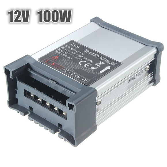 IP65 AC 100V-264V To DC 12V 100W Switching Power Supply Driver Adapter