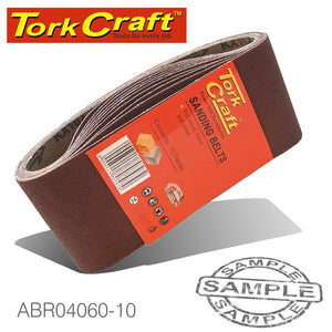 SANDING BELT 65 X 410MM 60 GRIT 10/PACK