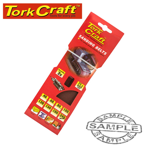 SANDING BELT 75 X 533MM 240GRIT 2/PACK