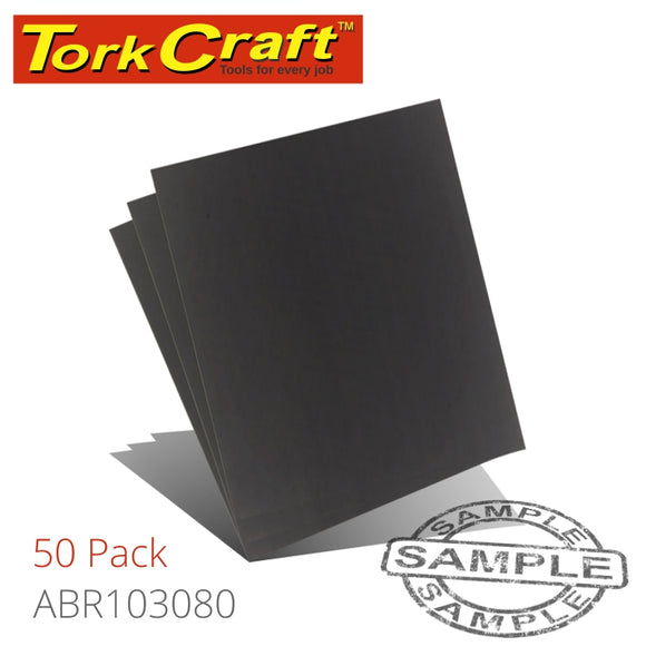 WATER PAPER 230 X 280MM 80 GRIT WET & DRY 50 PER PACK STD