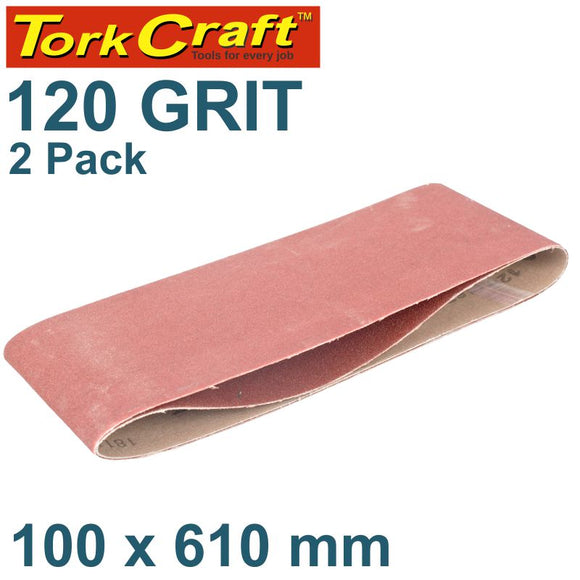 SANDING BELT 100 X 610MM 120GRIT 2/PACK