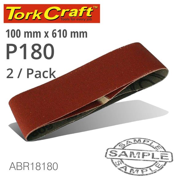 SANDING BELT 100 X 610MM 180GRIT 2/PACK