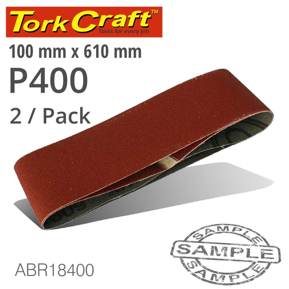 SANDING BELT 100 X 610MM 400GRIT 2/PACK